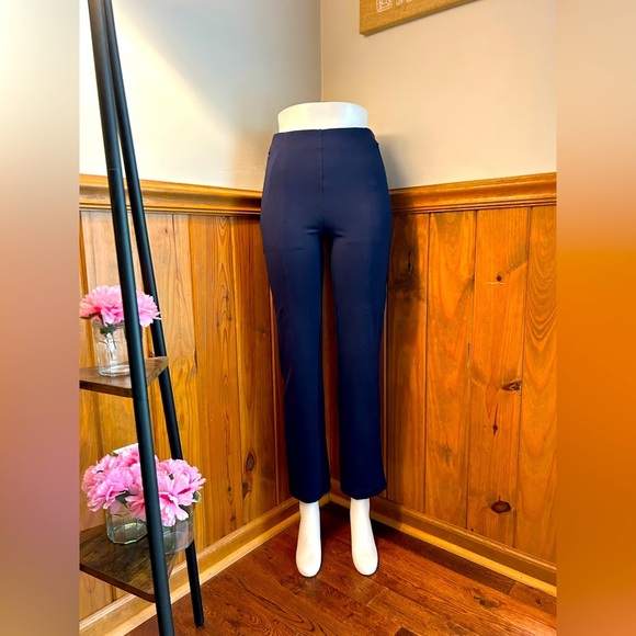Loft navy sz S Tall women’s pull on flat front stretch slacks, pants, small slim - Picture 1 of 11